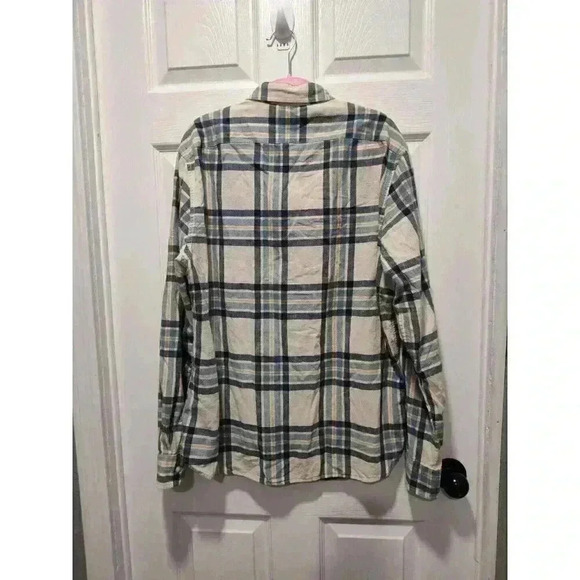 J. Crew Shirt Mens Casual Button Down in Ivory Plaid Size Large 100% Cotton Soft - Picture 2 of 9
